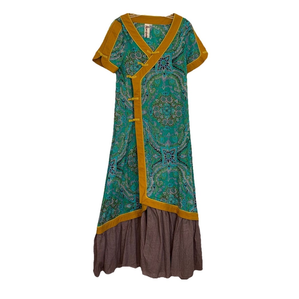 KEER‎ QIAOWA Womens Maxi Dress Size Medium Boho Oriental Prairie